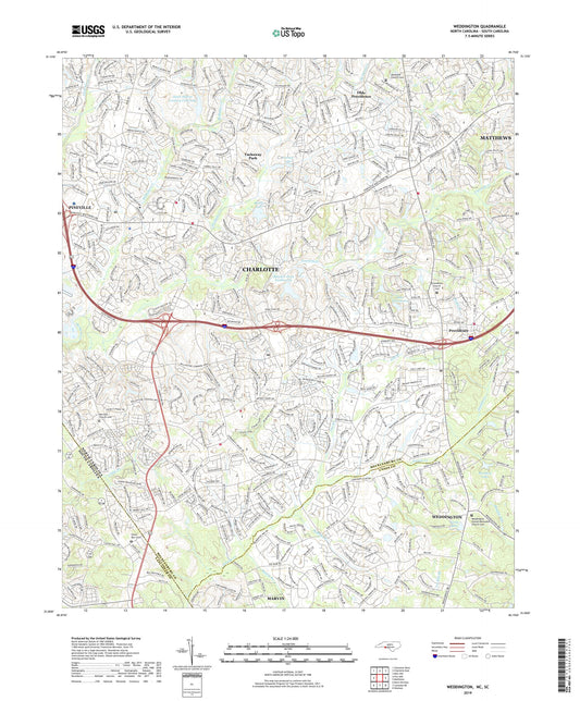 Weddington North Carolina US Topo Map Image