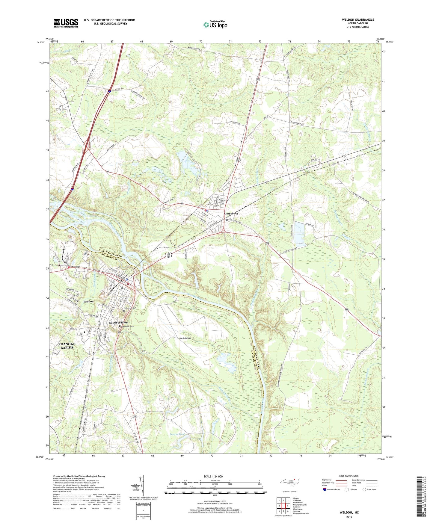 Weldon North Carolina US Topo Map Image