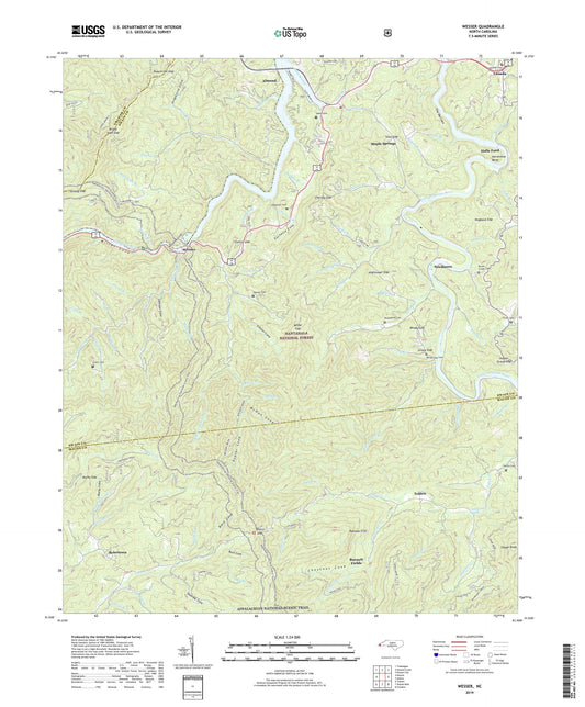 Wesser North Carolina US Topo Map Image
