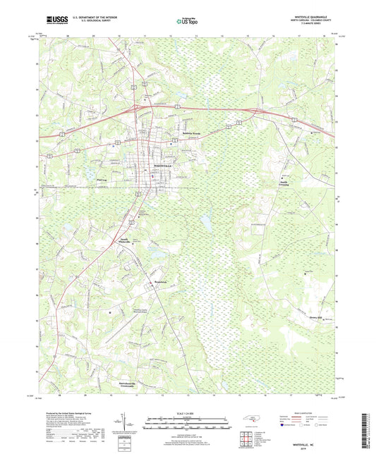 Whiteville North Carolina US Topo Map Image
