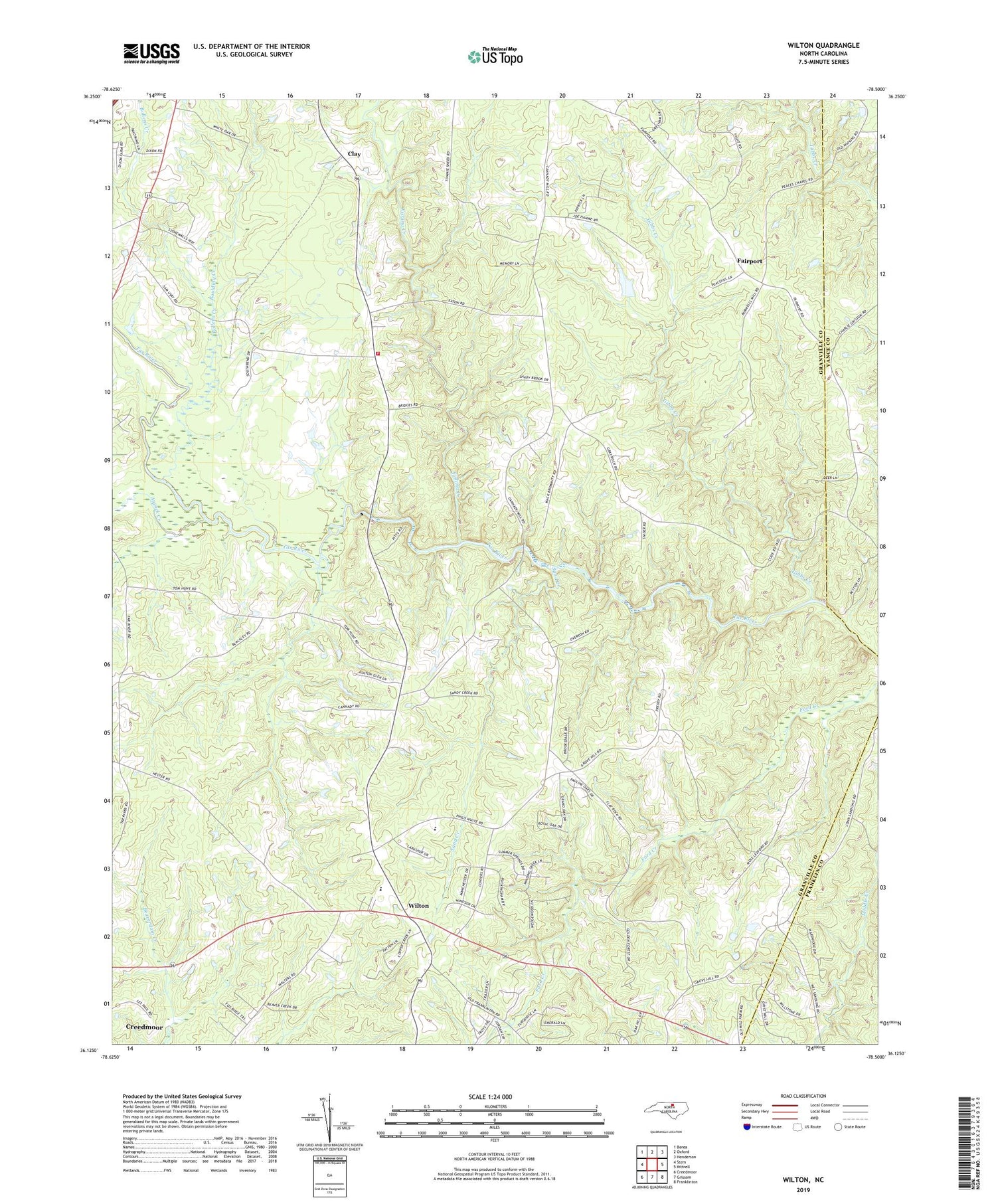 Wilton North Carolina US Topo Map Image