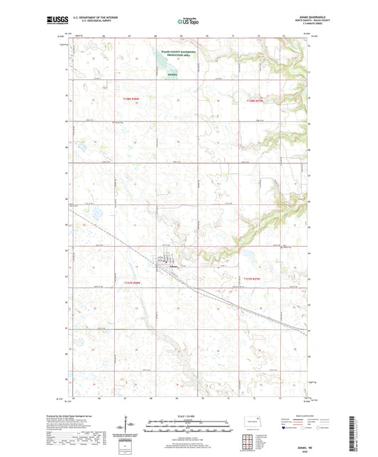 Adams North Dakota US Topo Map Image