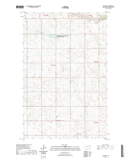 Adams SE North Dakota US Topo Map Image
