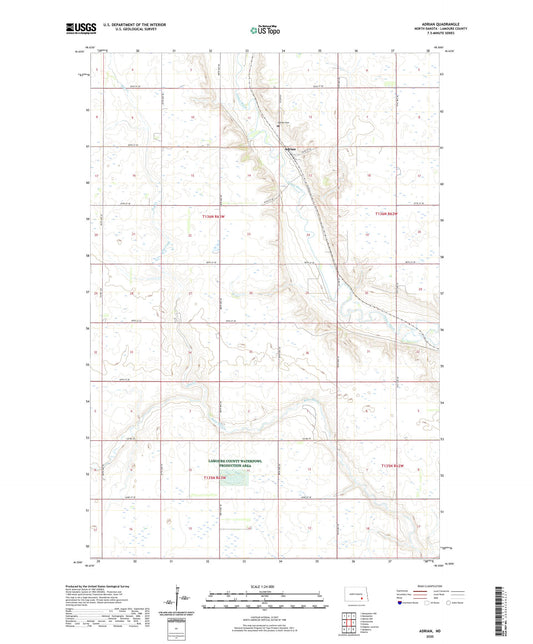 Adrian North Dakota US Topo Map Image