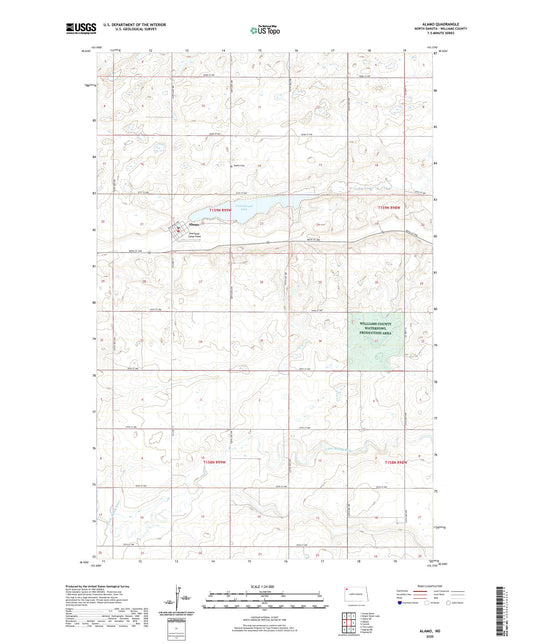 Alamo North Dakota US Topo Map Image