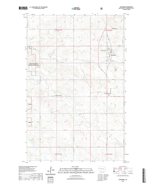Alexander North Dakota US Topo Map Image