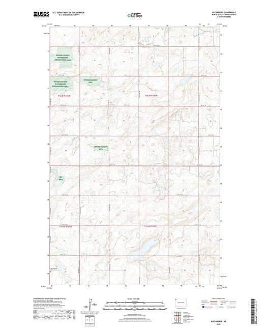 Alexandria North Dakota US Topo Map Image