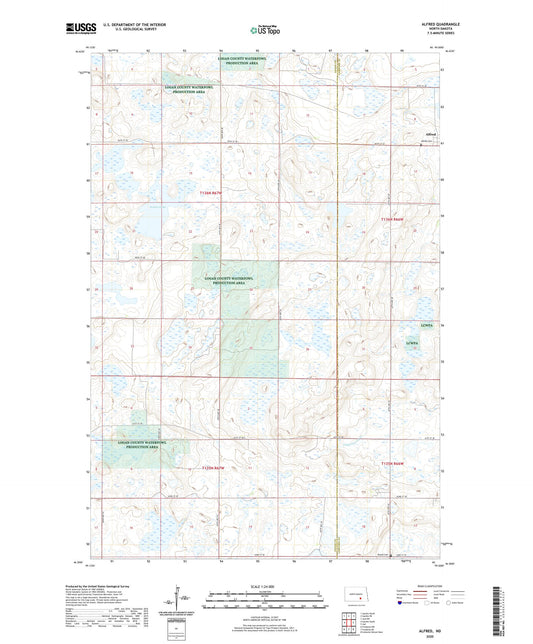 Alfred North Dakota US Topo Map Image