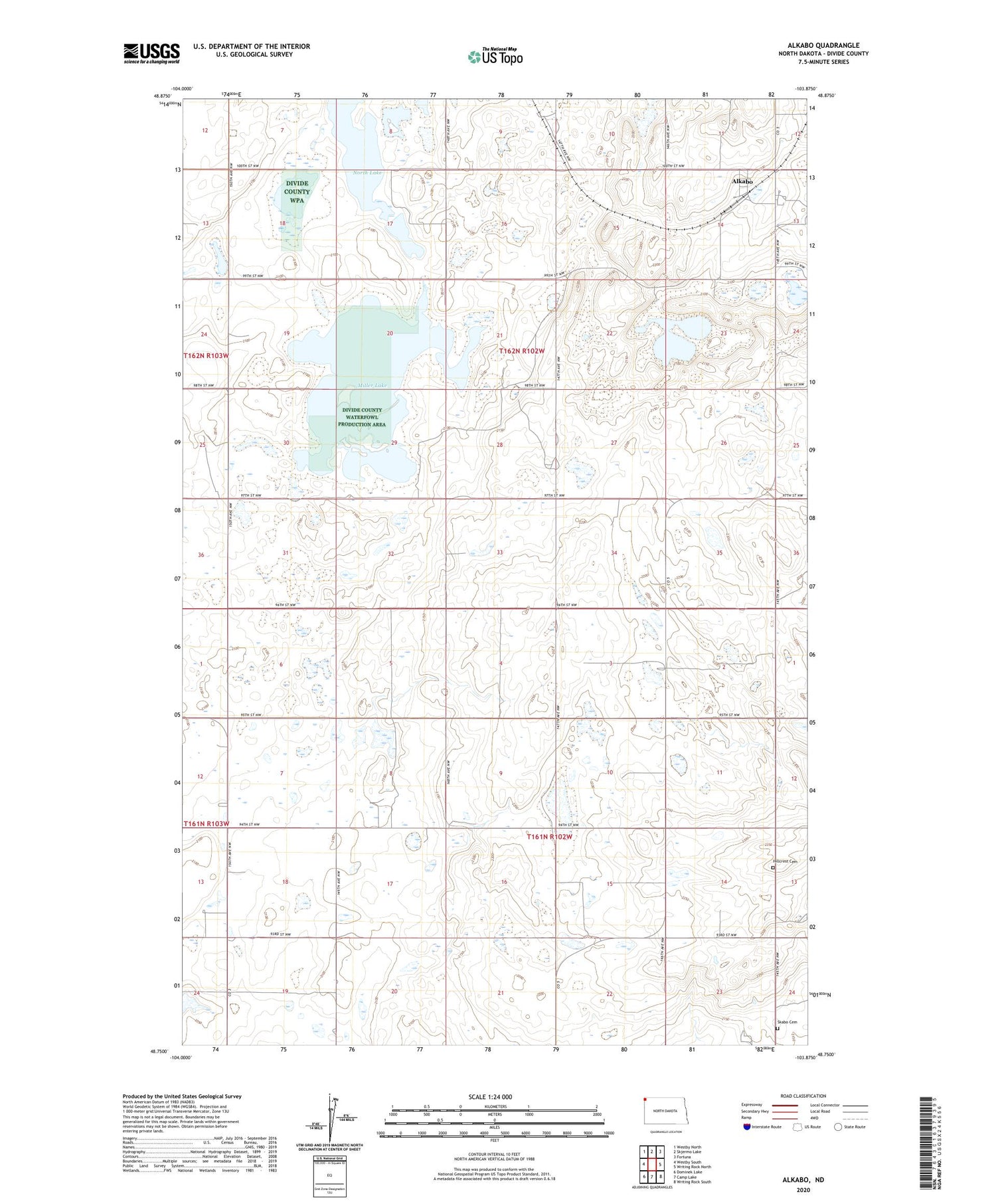 Alkabo North Dakota US Topo Map Image