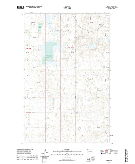 Alkabo North Dakota US Topo Map Image