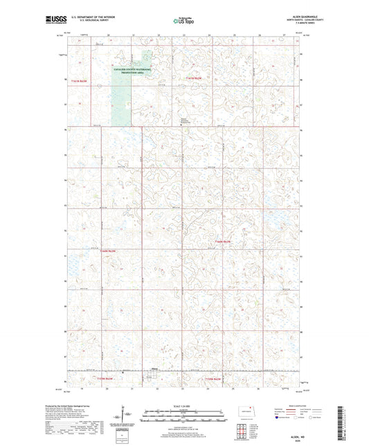 Alsen North Dakota US Topo Map Image