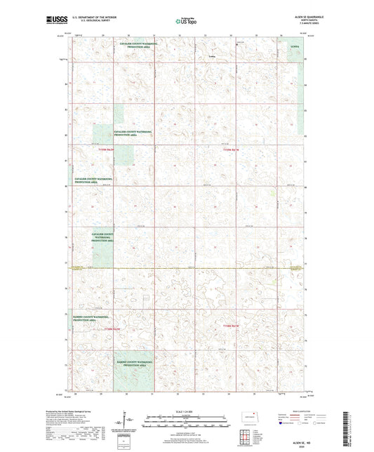 Alsen SE North Dakota US Topo Map Image