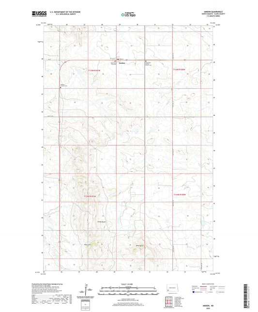 Amidon North Dakota US Topo Map Image