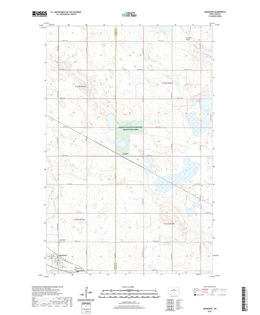 Anamoose North Dakota US Topo Map Image