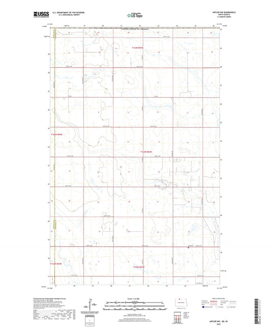 Antler NW North Dakota US Topo Map Image