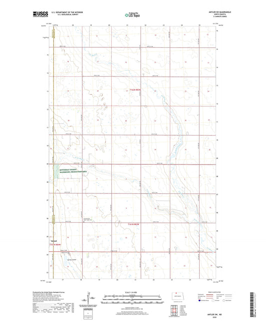 Antler SW North Dakota US Topo Map Image