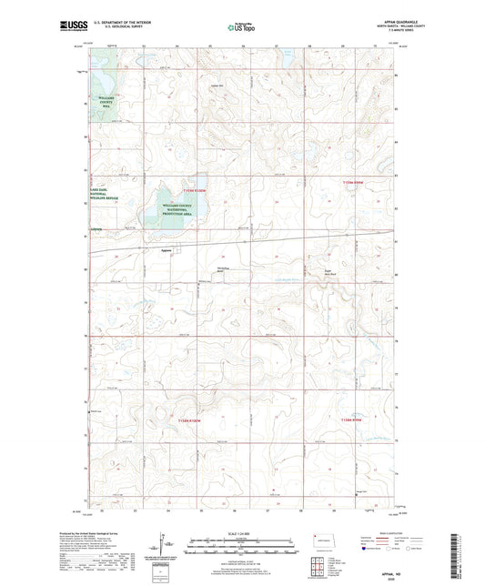 Appam North Dakota US Topo Map Image