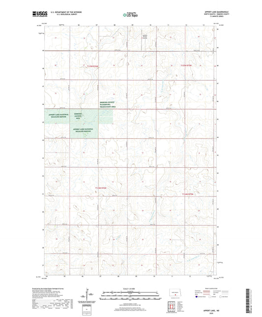 Appert Lake North Dakota US Topo Map Image