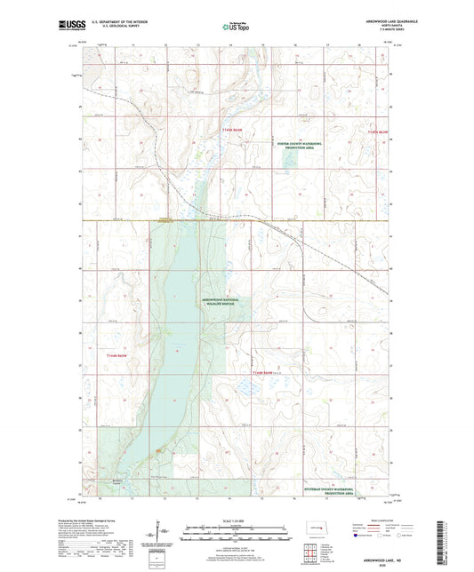 Arrowwood Lake North Dakota US Topo Map Image