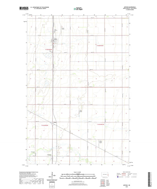 Arthur North Dakota US Topo Map Image