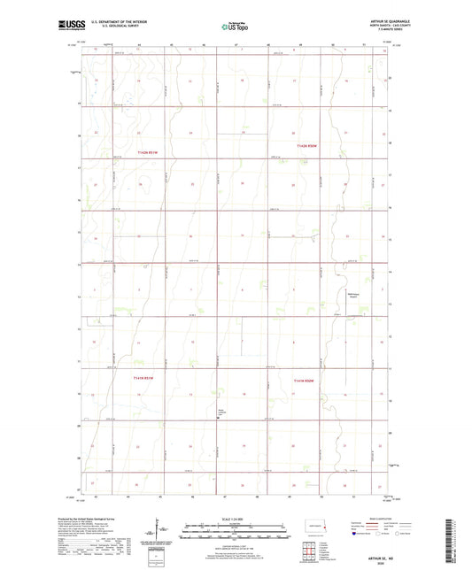 Arthur SE North Dakota US Topo Map Image