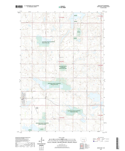 Ashley East North Dakota US Topo Map Image