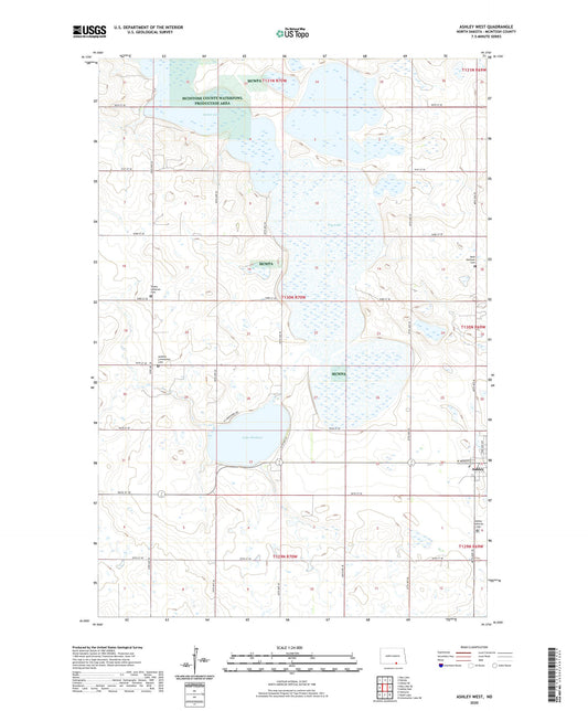 Ashley West North Dakota US Topo Map Image