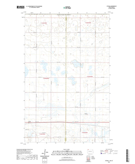 Atcoal North Dakota US Topo Map Image