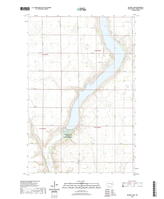 Baldhill Dam North Dakota US Topo Map Image
