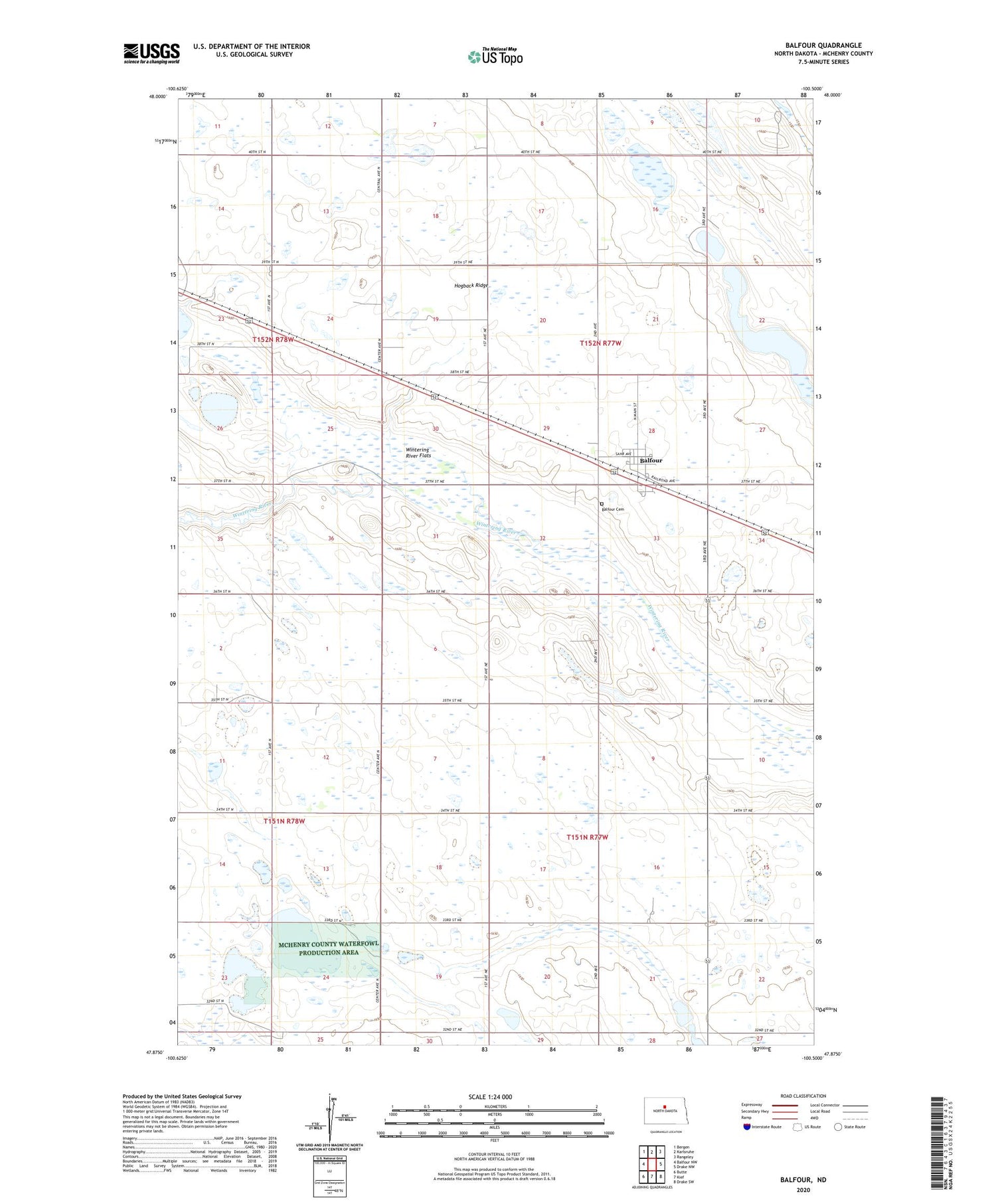 Balfour North Dakota US Topo Map Image