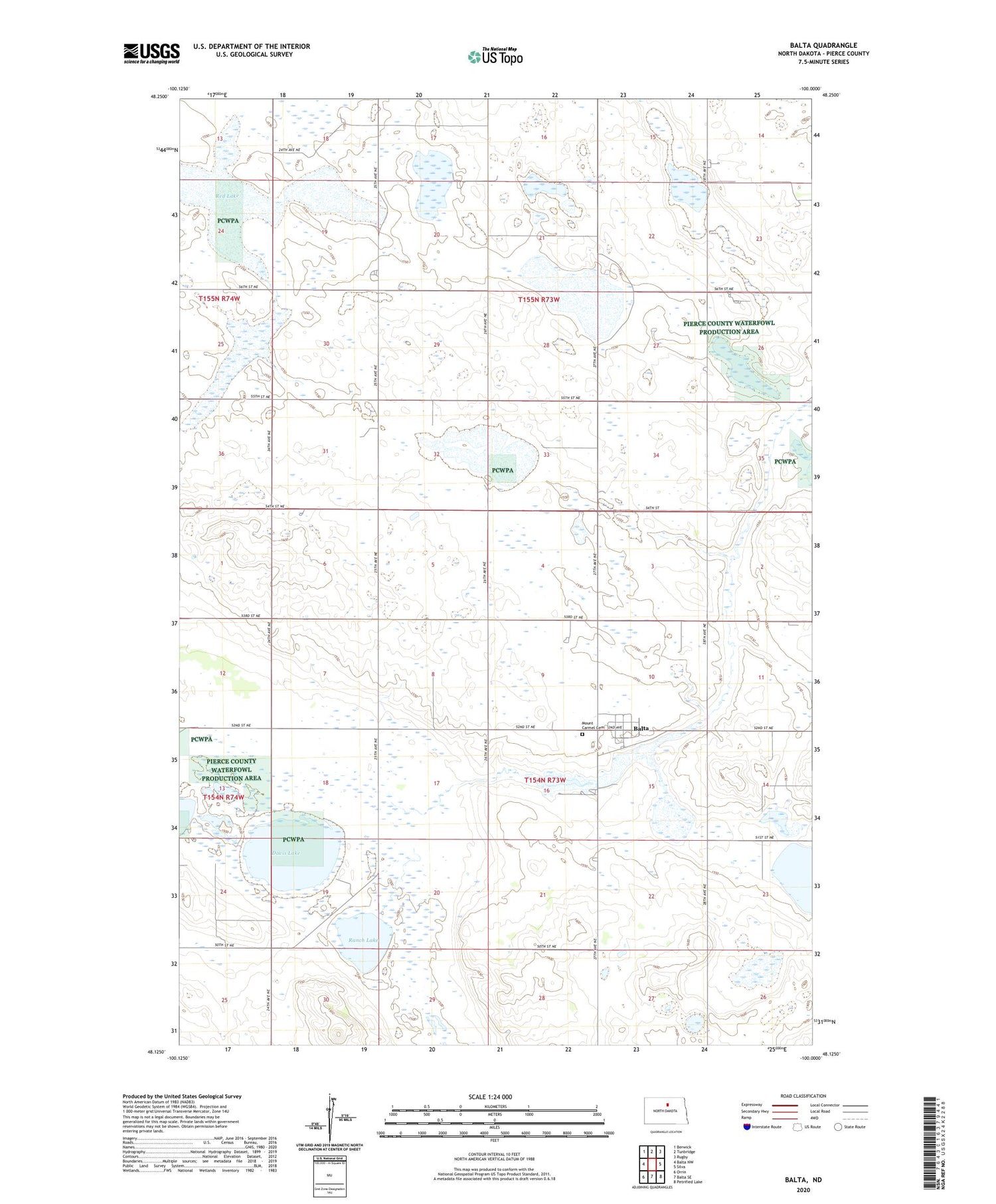 Balta North Dakota US Topo Map Image