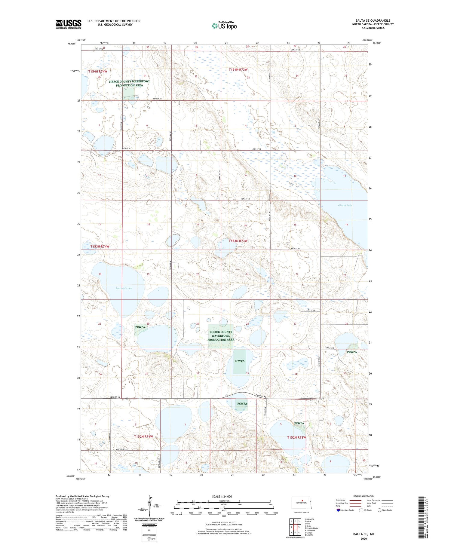 Balta SE North Dakota US Topo Map Image