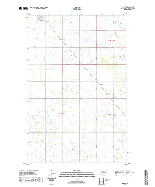 Bantry North Dakota US Topo Map Image