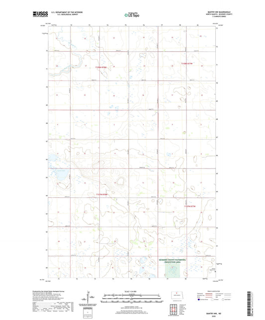 Bantry NW North Dakota US Topo Map Image