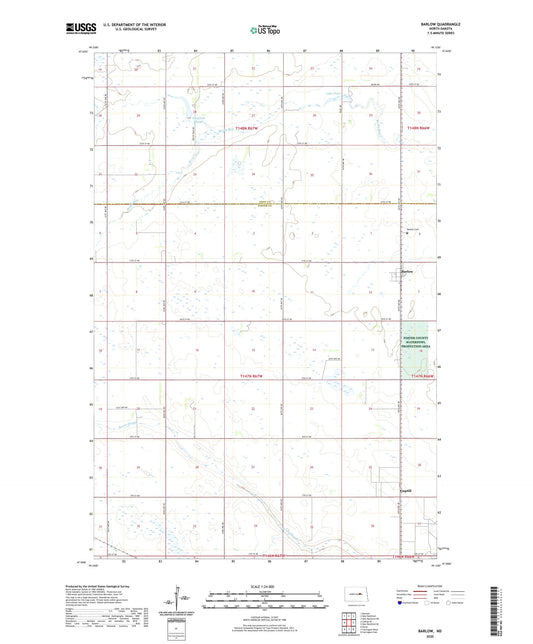 Barlow North Dakota US Topo Map Image