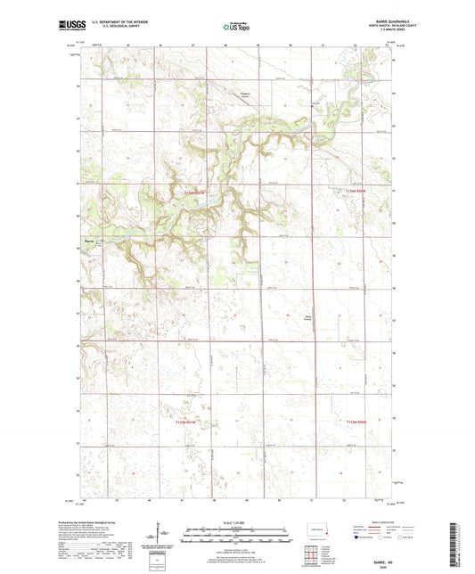 Barrie North Dakota US Topo Map Image