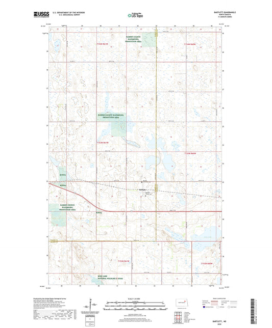 Bartlett North Dakota US Topo Map Image