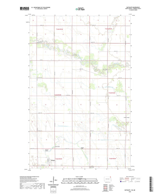 Bathgate North Dakota US Topo Map Image