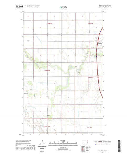 Bathgate NE North Dakota US Topo Map Image