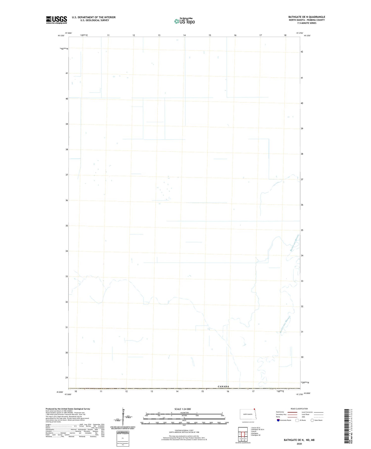 Bathgate OE N North Dakota US Topo Map Image