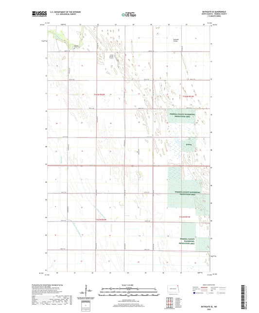 Bathgate SE North Dakota US Topo Map Image