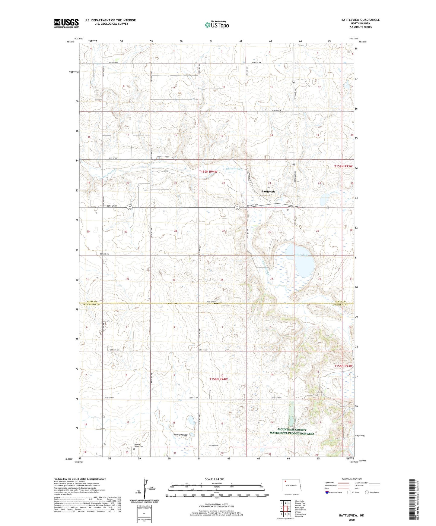 Battleview North Dakota US Topo Map Image