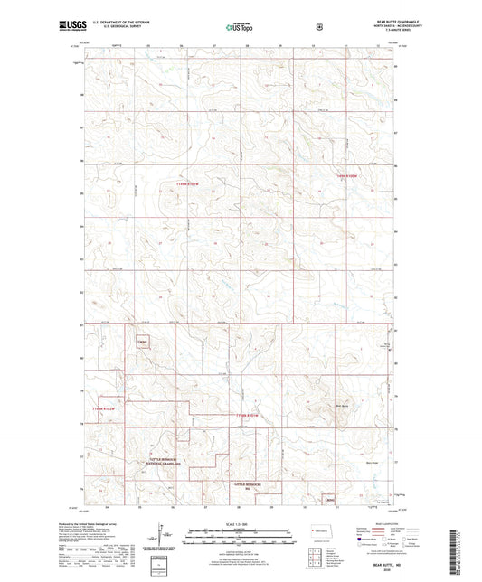 Bear Butte North Dakota US Topo Map Image