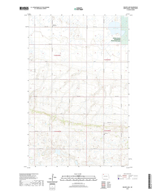 Beaver Lake North Dakota US Topo Map Image