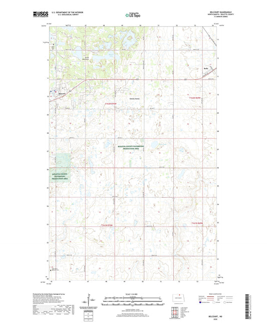 Belcourt North Dakota US Topo Map Image