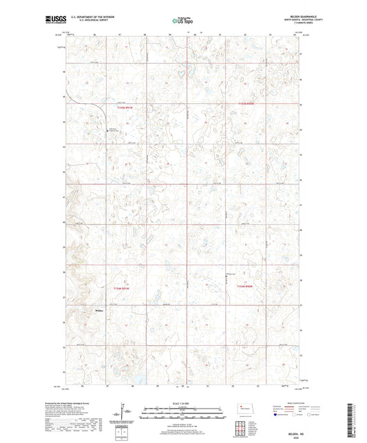 Belden North Dakota US Topo Map Image