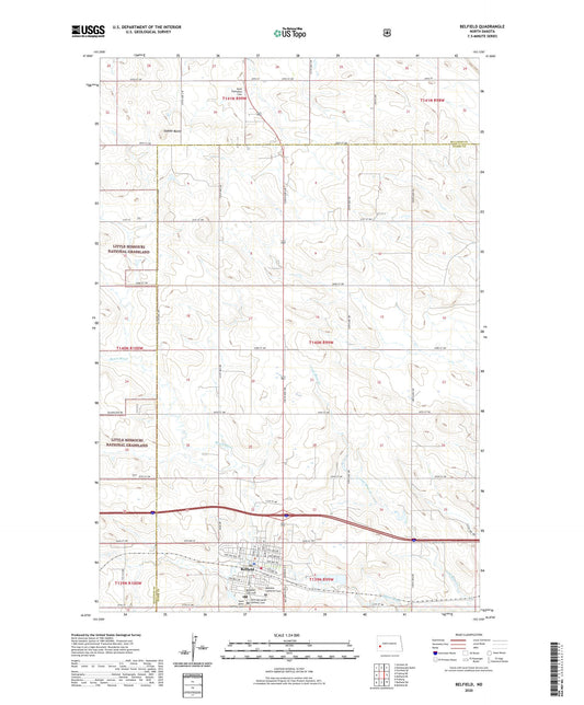 Belfield North Dakota US Topo Map Image