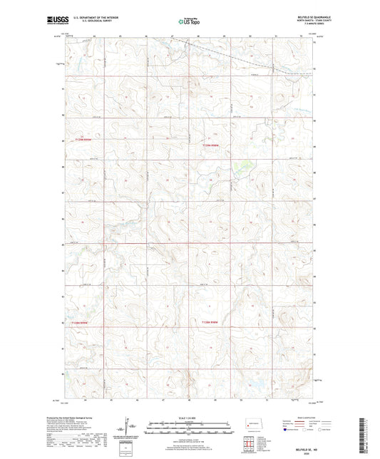 Belfield SE North Dakota US Topo Map Image