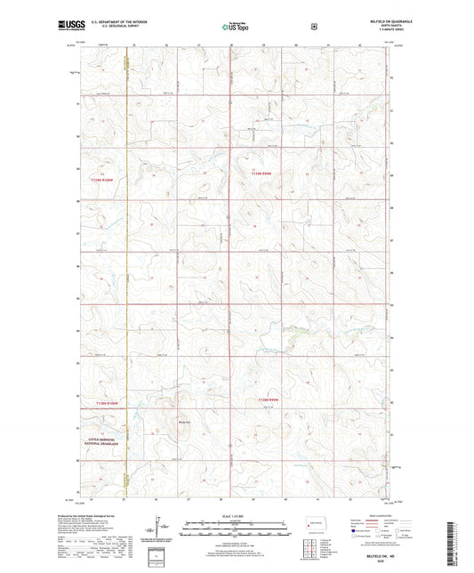 Belfield SW North Dakota US Topo Map Image