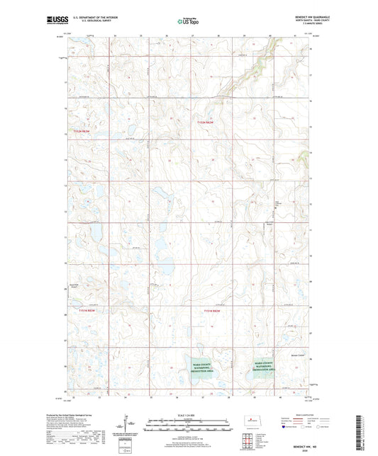 Benedict NW North Dakota US Topo Map Image